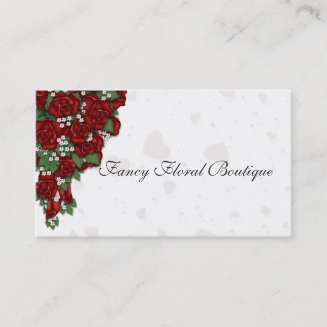 Red Rose Bouquet Business Card (Front)