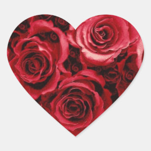 RED Rose Bouquet - Heart Wedding Envelope Seal