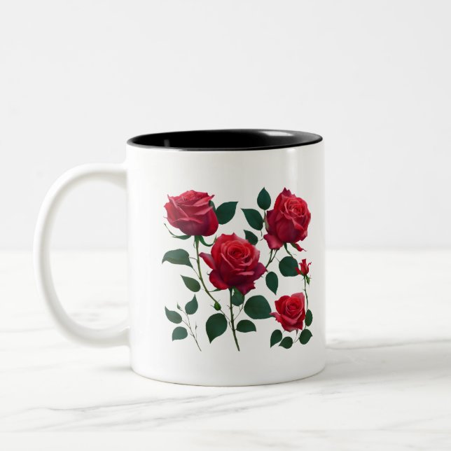 Red Rose Bouquet Mug (Left)