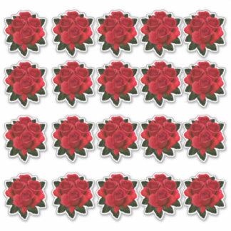 Red Rose Bouquet Multiple Sticker