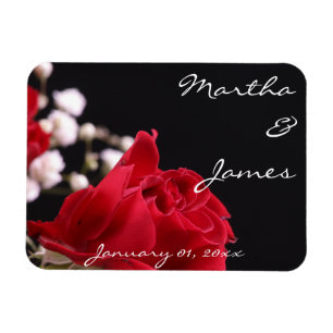 Red Rose Bouquet Personal Wedding Magnet