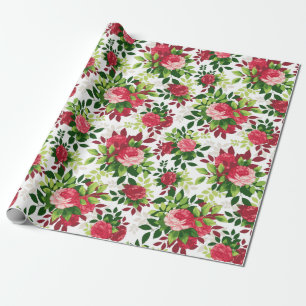 Red Rose Bouquet Wrapping Paper