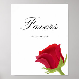 Red Rose Bridal shower Favours Poster