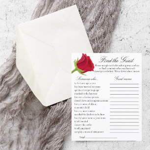 Red rose Bridal Shower Find the Guest Game