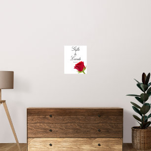 Red Rose Bridal shower Gifts and Cards Poster