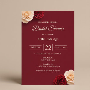 Red Rose Bridal Shower Invitation