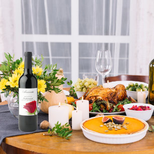 Red Rose Bridesmaid Proposal  Wine Label