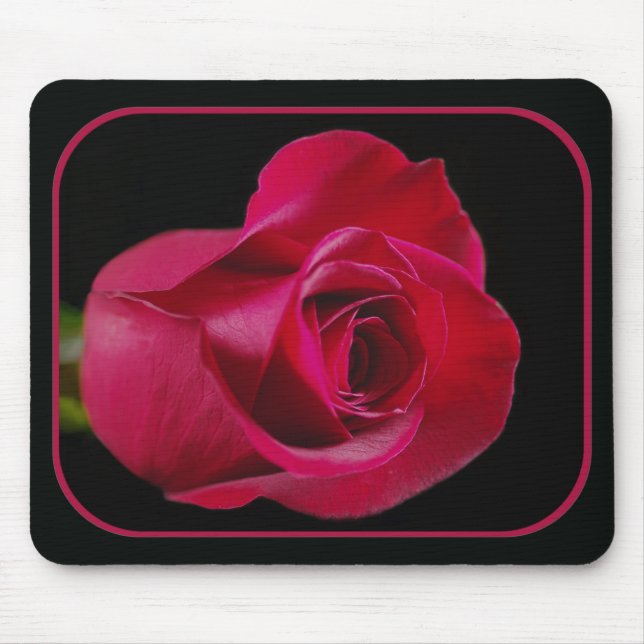 Red Rose Bud Mousepad (Front)