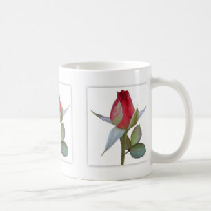 Red Rose Bud Panels Coffee Mug