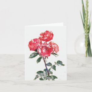 Red Rose Bunch from Gertie's Garden Art Note Card