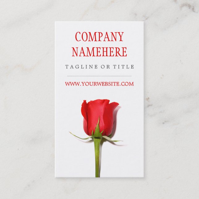 Red Rose Business Card (Front)