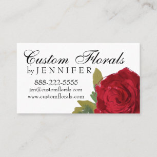 Red Rose Business Card, Florist, Hairdresser Appointment Card