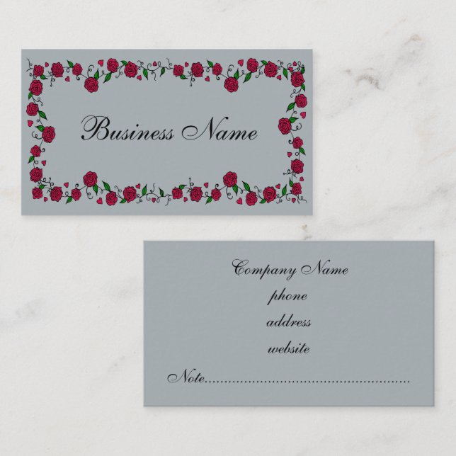 Red Rose Business Cards (Front/Back)