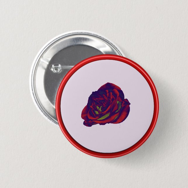 Red Rose Button (Front & Back)