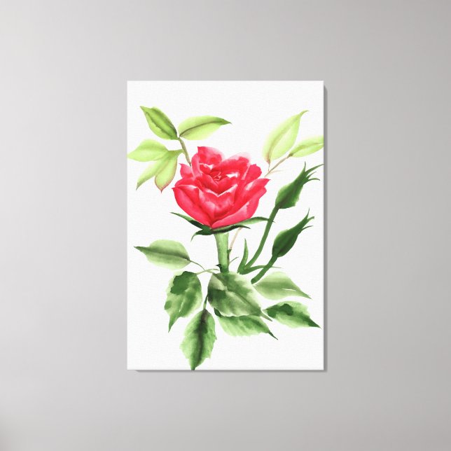 Red Rose Canvas Print (Front)
