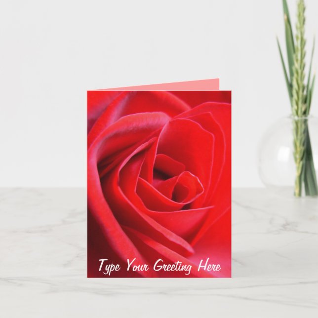 Red Rose Cards Flowers Custom Greeting Card (Front)