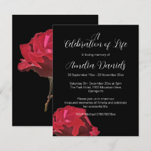 Red Rose Celebration of Life Card