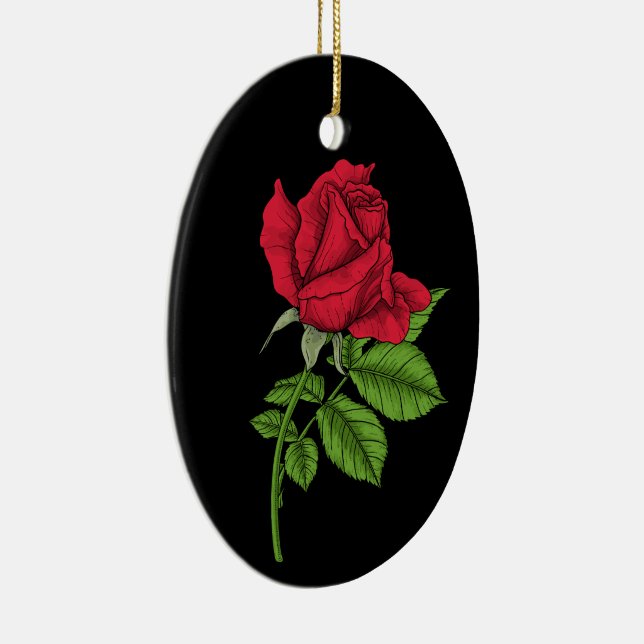 Red rose ceramic tree decoration (Right)