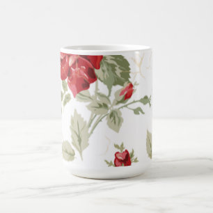 Red rose classic print coffee mug