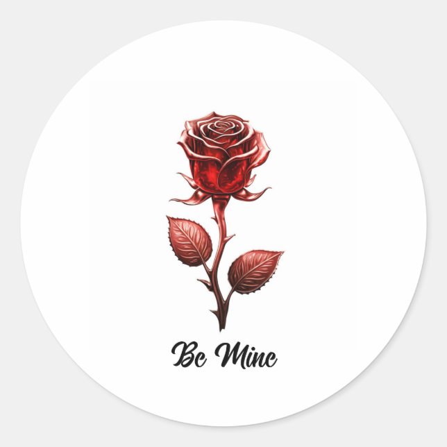 Red Rose  Classic Round Sticker (Front)