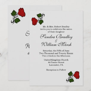 Red Rose Classic Wedding Invitation