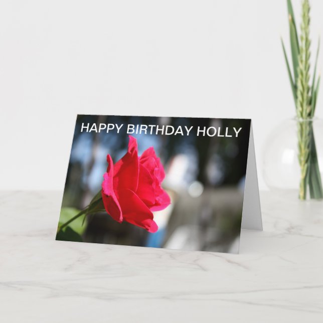 Red Rose close up Birthday CARD (Front)