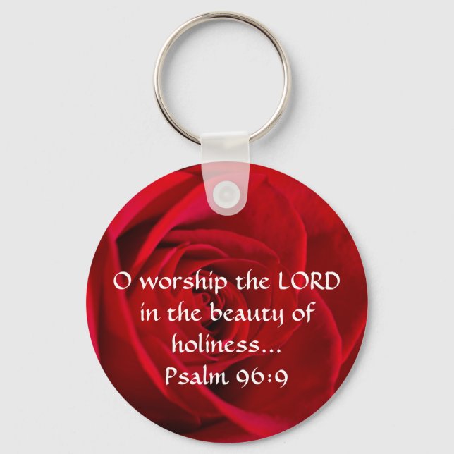 Red Rose Closeup Key Ring (Front)