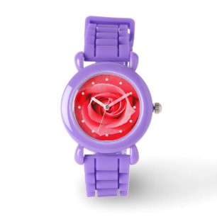 Red rose closeup picture watch