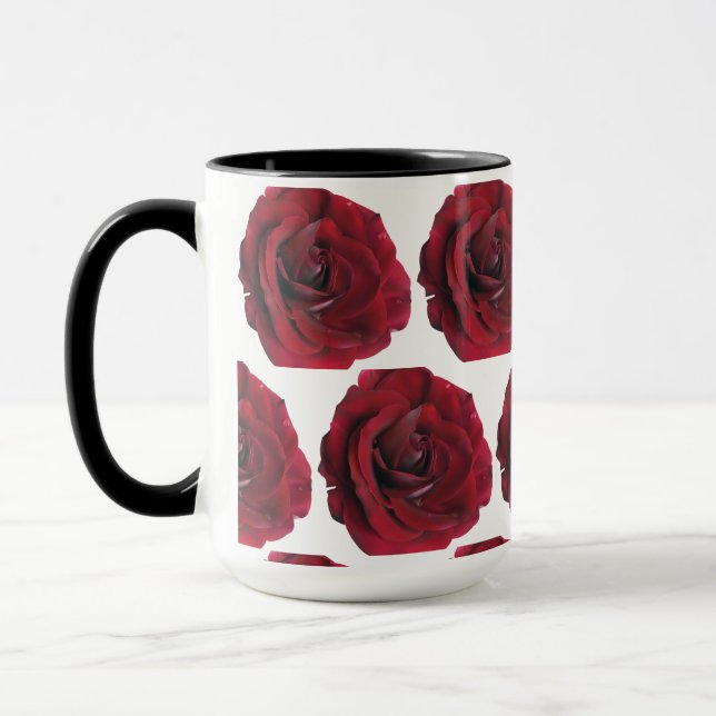 Red Rose Coffee / Tea Mug For Her (Left)