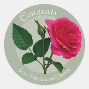 Red rose Congrats Exams Celebrations CC0883 Classic Round Sticker