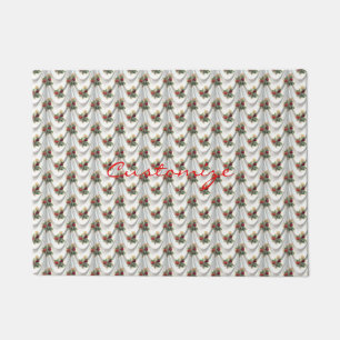 Red rose curtain Thunder_Cove Doormat