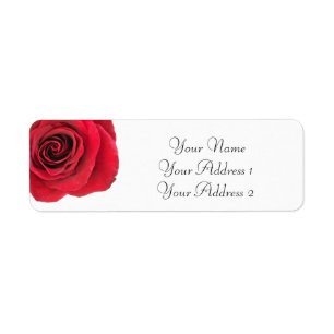 Red Rose Custom Address Labels