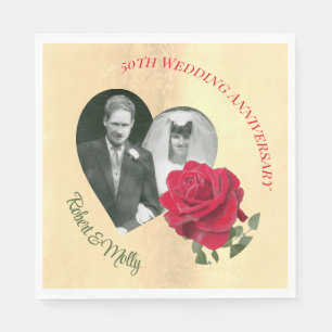 Red Rose custom Anniversary  Napkin