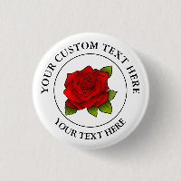 Red Rose Custom Text Icon Logo