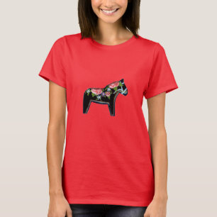 Red Rose Dala Horse T-Shirt