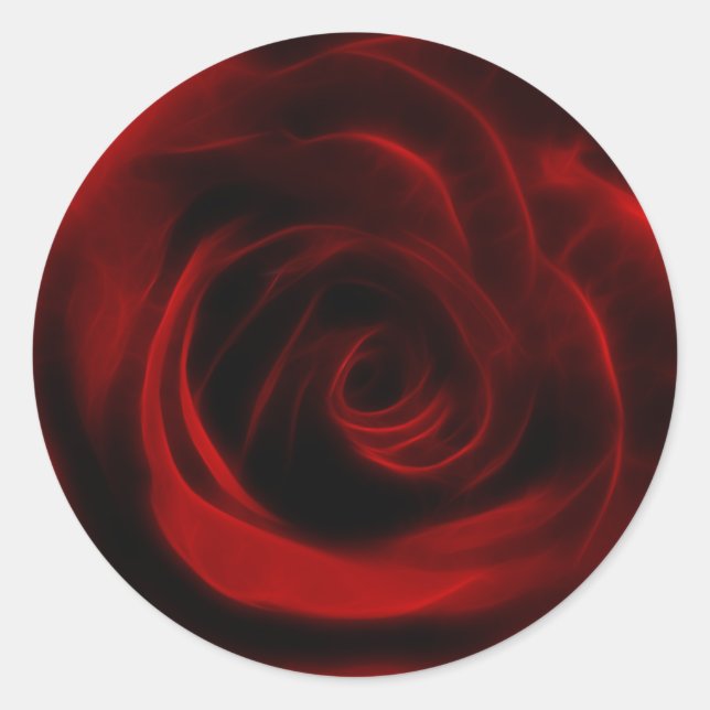 Red Rose depth of love Classic Round Sticker (Front)