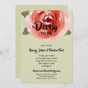 Red Rose Derby Party Invitation