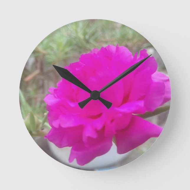 Red rose design  round clock (Front)