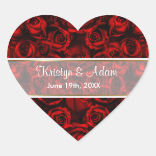 Red Rose Elegance - Customise Heart Sticker
