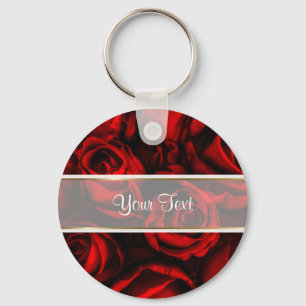 Red Rose Elegance Key Ring