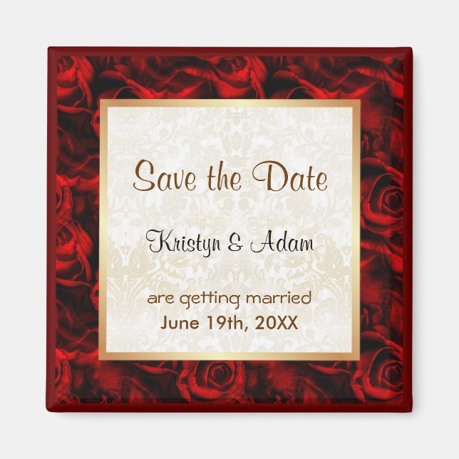 Red Rose Elegance Magnet (Front)