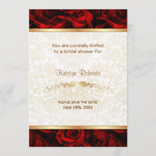 Red Rose Elegance - Shower Save The Date