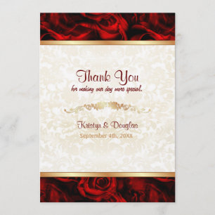 Red Rose Elegance - Thank you Card