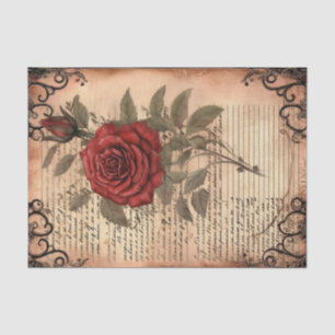 Red Rose Ephemera Tissue Paper