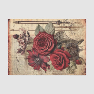 Red Rose Ephemera Tissue Paper
