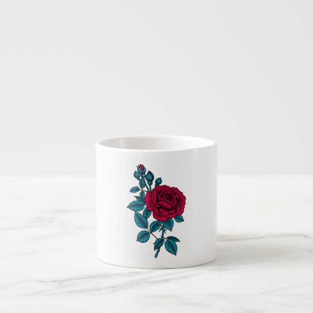 Red rose espresso cup (Front)