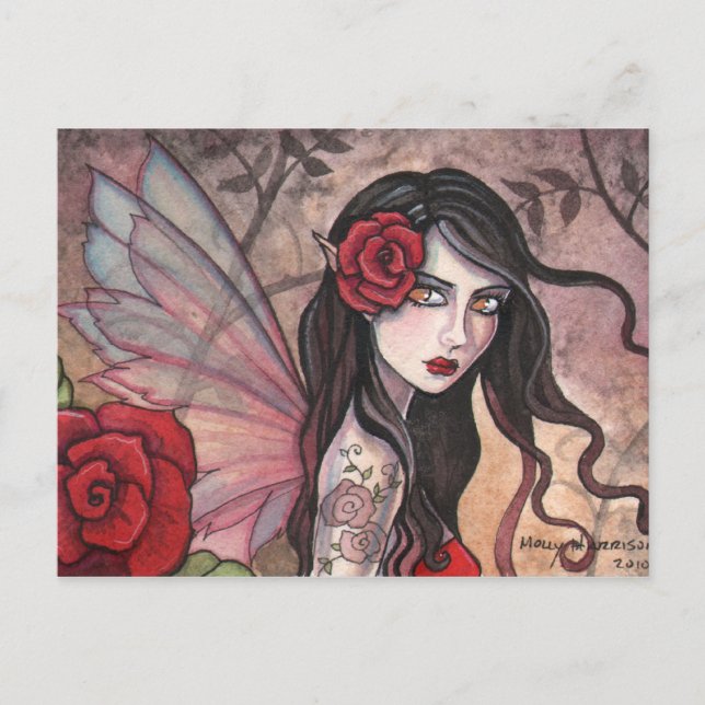 Red Rose Fairy Postcard (Front)
