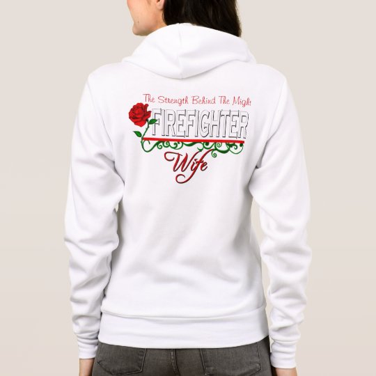 Red Rose FIREFIGHTER WIFE Zip Fleece Sweatshirt