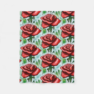 Red Rose Fleece Blanket
