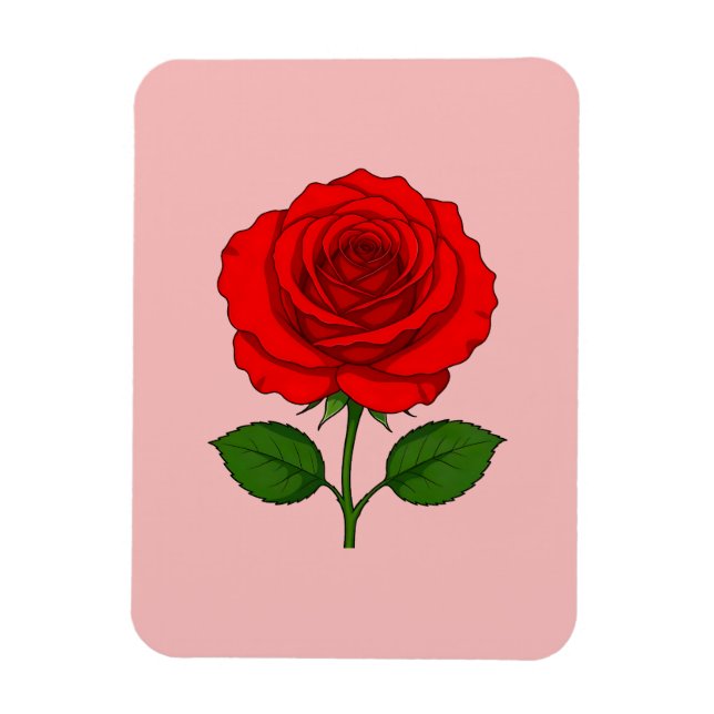 Red Rose Flexible Magnet (Vertical)